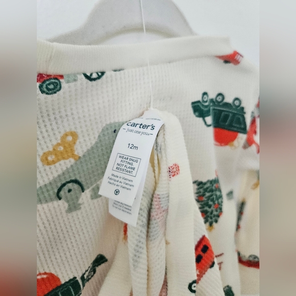 Carter's Baby Christmas Tree Print Waffle Knit Pajamas - Picture 3 of 3